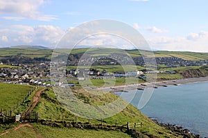 St Bees and Cumbrian coast from St Bees Head, UK