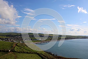 St Bees and Cumbrian coast from St Bees Head, UK