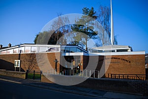 St. Boniface Catholic Church Building in Crediton, Devon, The united Kingdom, November 13, 2018