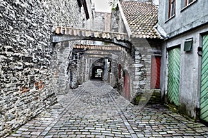 St. Catherine Passage - a little walkway in the old city Tallinn, Estonia