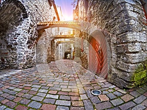 St. Catherine Passage - a little walkway in the old city Tallinn, Estonia.