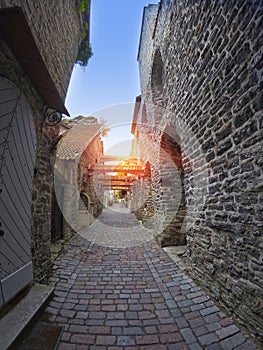 St. Catherine Passage - a little walkway in the old city Tallinn, Estonia.