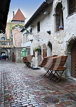 St. Catherine Passage - a little walkway in the old city Tallinn, Estonia.