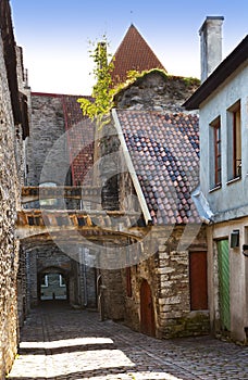 St. Catherine Passage - a little walkway in the old city Tallinn, Estonia.