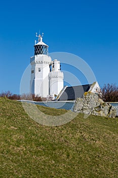St Catherine`s Lighthouse on Isle of Wight at Watershoot Bay in