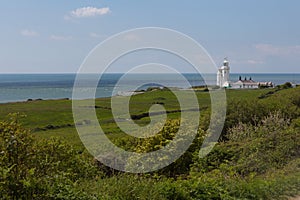 St. Catherine\'s Lighthouse near Niton, Isle of Wight overlooking the English Channel