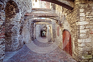 St Catherine`s Passage n the old town of Tallinn, Estonia