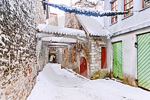 St. Catherine`s Passage in Tallinn.Estonia