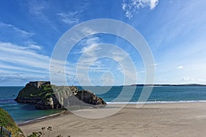 St. Catherines Island Tenby Beach Panorama, South Wales