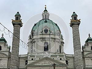 St. Charles Church or Karlskirche in Vienna, Austria.
