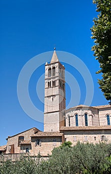 St. Chiara Basilica Belltower. Assisi. Umbria.