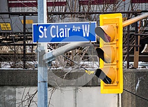 St. Clair Avenue West Street Sign In Toronto, Ontario, Canada