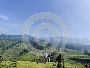 St. Clair Falls situated west of the town of Talawakele on the Hatton-Talawakele Highway in Nuwara Eliya, Sri Lanka