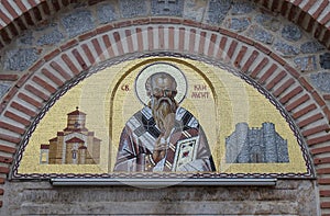 St. Clement, mosaic over the entrance of the St. Clement and Saint Panteleimon church in Ohrid, Macedonia