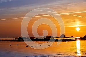 St Clements Bay at sunset, Jersey CI