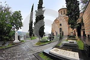 St. David's Church and Pantheon of Writers and Public Figures of Georgia in Tbilisi city, Georgia photo