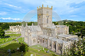 St Davids Cathedral in St Davids City Pembrokeshire â€“ Wales, United Kingdom