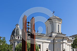 St. Demetriusâ€“Posta Church is a Romanian Orthodox church with roof covered in tin, Bucharest, Romania