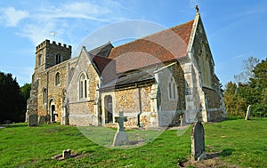 St Deny`s Church, Little Barford, Bedfordshire in sunshine photo