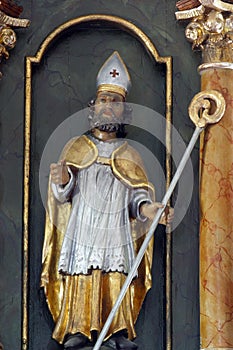 St. Donatus, statue on the high altar in the parish church of St. Peter in St. Petar Mreznicki, Croatia