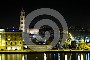 St. Dujam Cathedral in Split at night