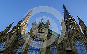 St. Dunstan`s Basilica Cathedral in the sunny day in Charlottetown