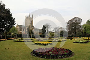 St Edmundsbury Cathedral and spring abbey gardens