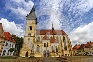 St. Egidius Basilica in old city of Bardejov, Slovakia