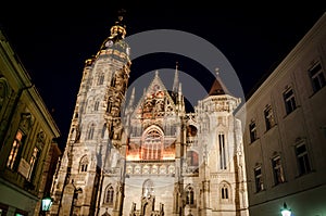 St. Elisabeth Cathedral at night Kosice, Slovakia, Europe