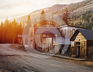 St. Elmo Old Western Ghost Town in the middle of mountains