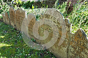 Ancient grave markers St Eustachius Church Tavistock photo