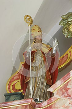 St Fabian, statue on the main altar in the Chapel of the St Roch in Sveta Nedelja, Croatia