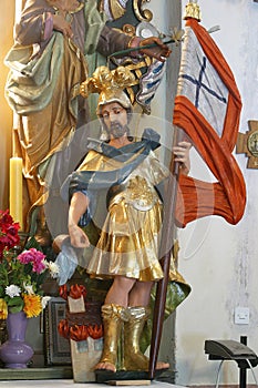 St. Florian, statue on the altar Our Lady of Sorrows in the church of St. Peter in Sveti Petar Mreznicki, Croatia