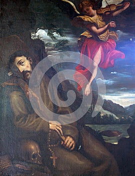 St Francis Comforted by an Angel photo