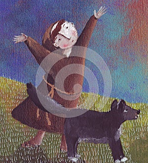 St. francis and the wolf photo
