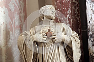 St. Francis Xavier, statue on the altar of St. Ignatius of Loyola in the Church of Saint Catherine of Alexandria in Zagreb