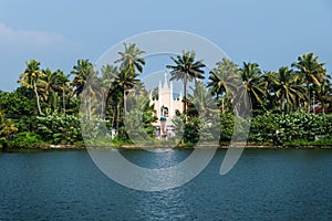 St. George Church along the river of the kollam kottapuram waterway