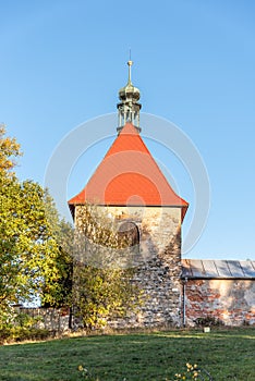 St George Church in Horni Slavkov. Sunny autumn day. Czech Republic
