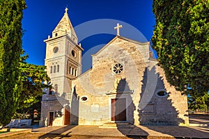 St George Church in Primosten town, a tourist destination on the