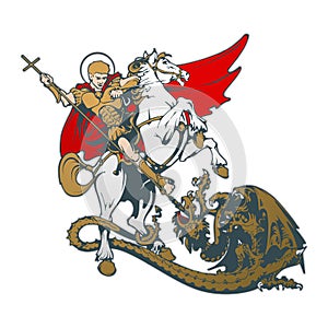 St. George on horseback. Vector illustration photo