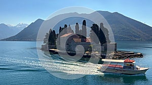 St. George Island and Boat, Bay of Kotor, Montenegro