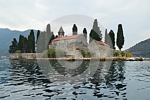 St George Islet in the bay of Kotor, Montenegro