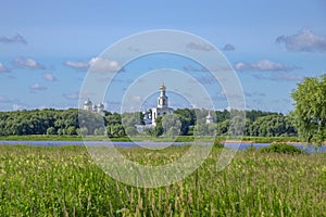 St. George Monastery in the summer landscape, Veliky Novgorod
