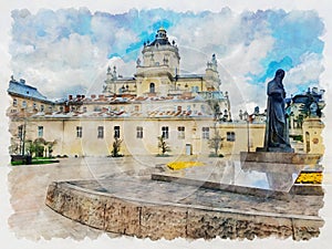 St. George\'s Cathedral (Sobor sviatoho Yura), a baroque-rococo cathedral in the city of Lviv