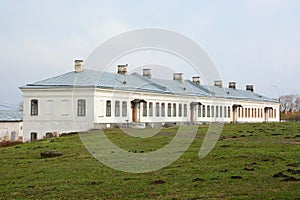 St. George`s Cathedral of St. George`s Monastery at the source of the Volkhov River, on the shore of Lake Ilmen. Veliky Novgorod