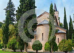 St. George`s church in Monastery of St. Nino at Bodbe. Sighnaghi. Georgia