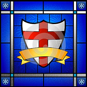 St George shield in stained glass window