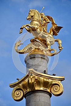St George Slaying the Dragon Statue Portrait