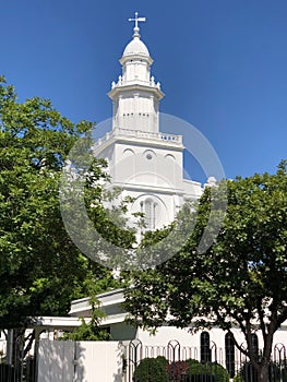 St George Temple Surrounded by Trees Christ of Jesus Christ of Latter-day Saints