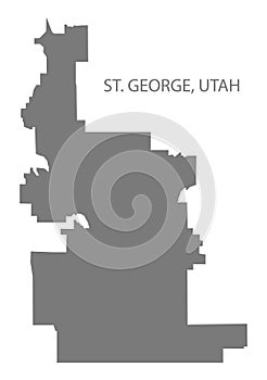 St. George Utah USA city map grey illustration silhouette shape